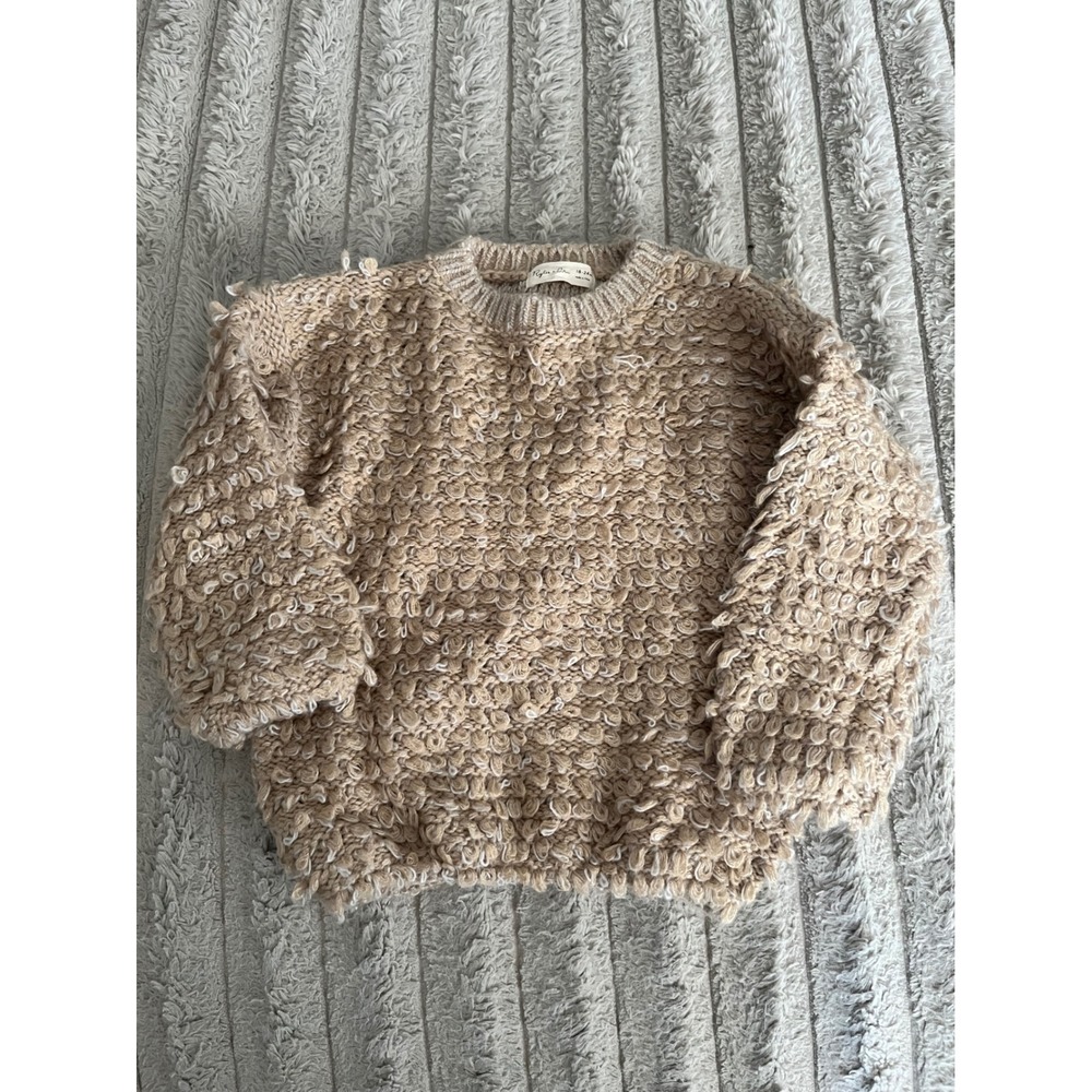 Rylee + Cru Popcorn Knit Sweater Tan Cream Neutral Toddler 18-24M
